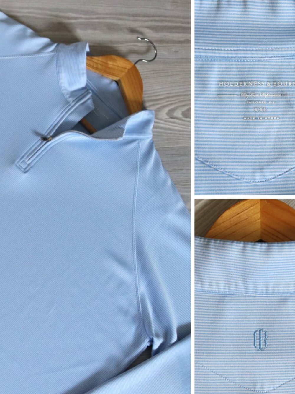 Holderness & Bourne Mens 2XL Azure Golf 1/4 Zip Pullover Royal Oaks Country Club